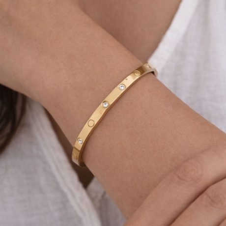 Capri Crystal Bangle - Gold
