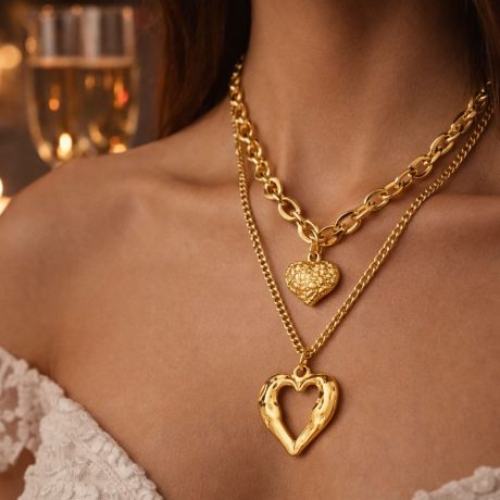 Amara Double Heart Layered Necklace