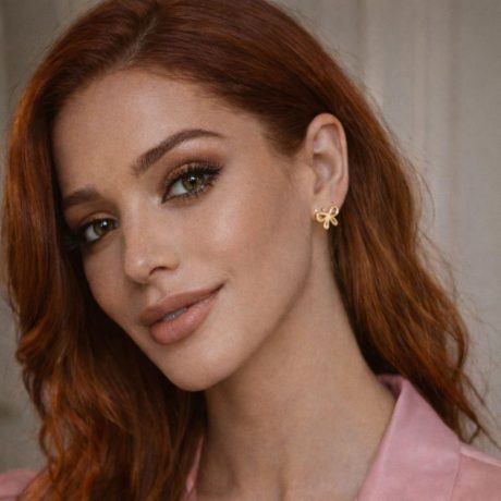 Golden Belle Bow Stud Earrings