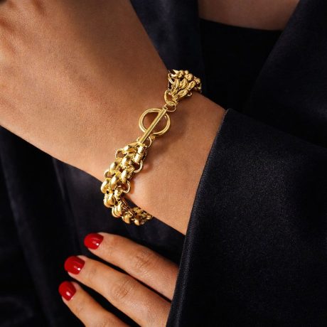 Ruby Blue London Power Link Bracelet - Gold