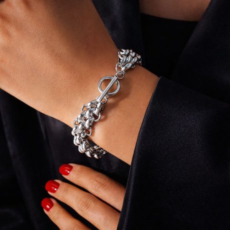 Ruby Blue London Power Link Bracelet - Silver