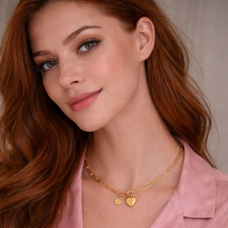 Luna Link Heart Necklace