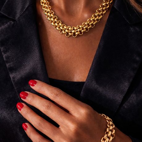 Ruby Blue London Power Link Jewellery Set - Gold